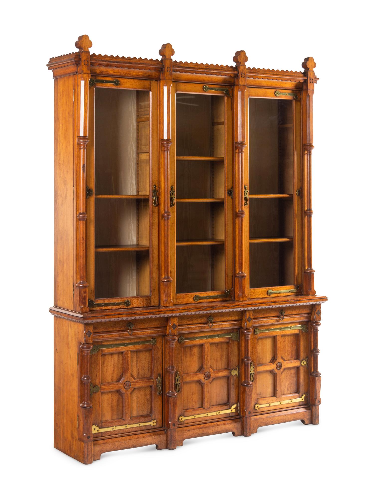 A Victorian Arts and Crafts Oak Bookcase