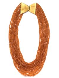 ANGELA PINTALDI, MULTISTRAND ORANGE SAPPHIRE BEAD NECKLACE