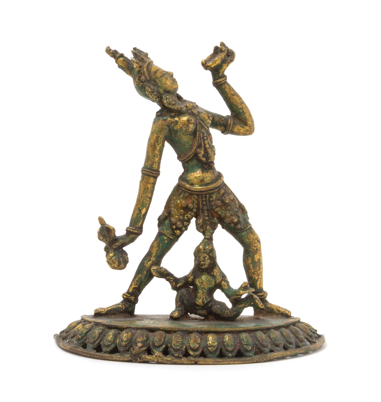 A Gilt Bronze Figure of a Bodhisattva Height 5 inches.