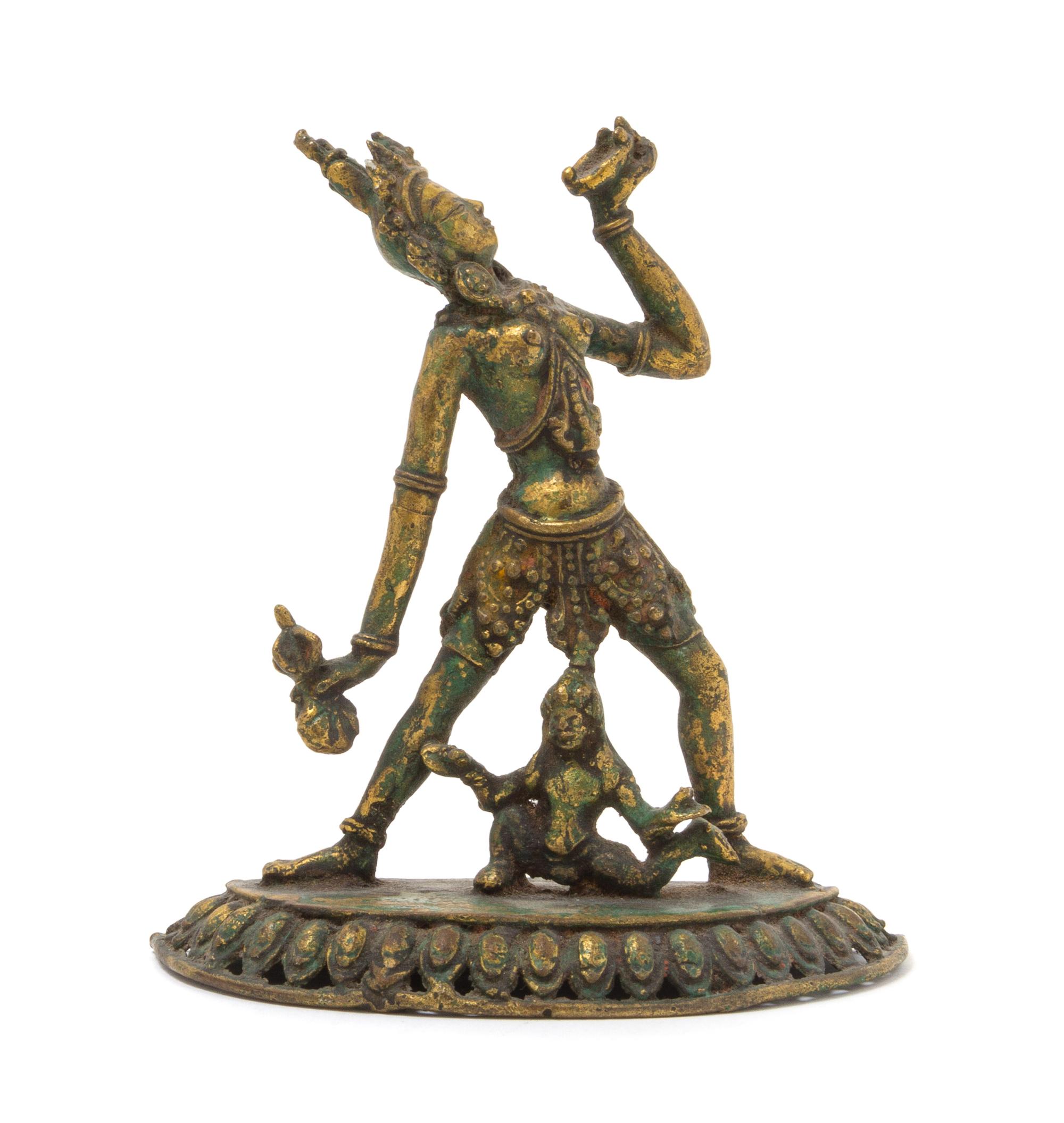 A Gilt Bronze Figure of a Bodhisattva Height 5 inches.