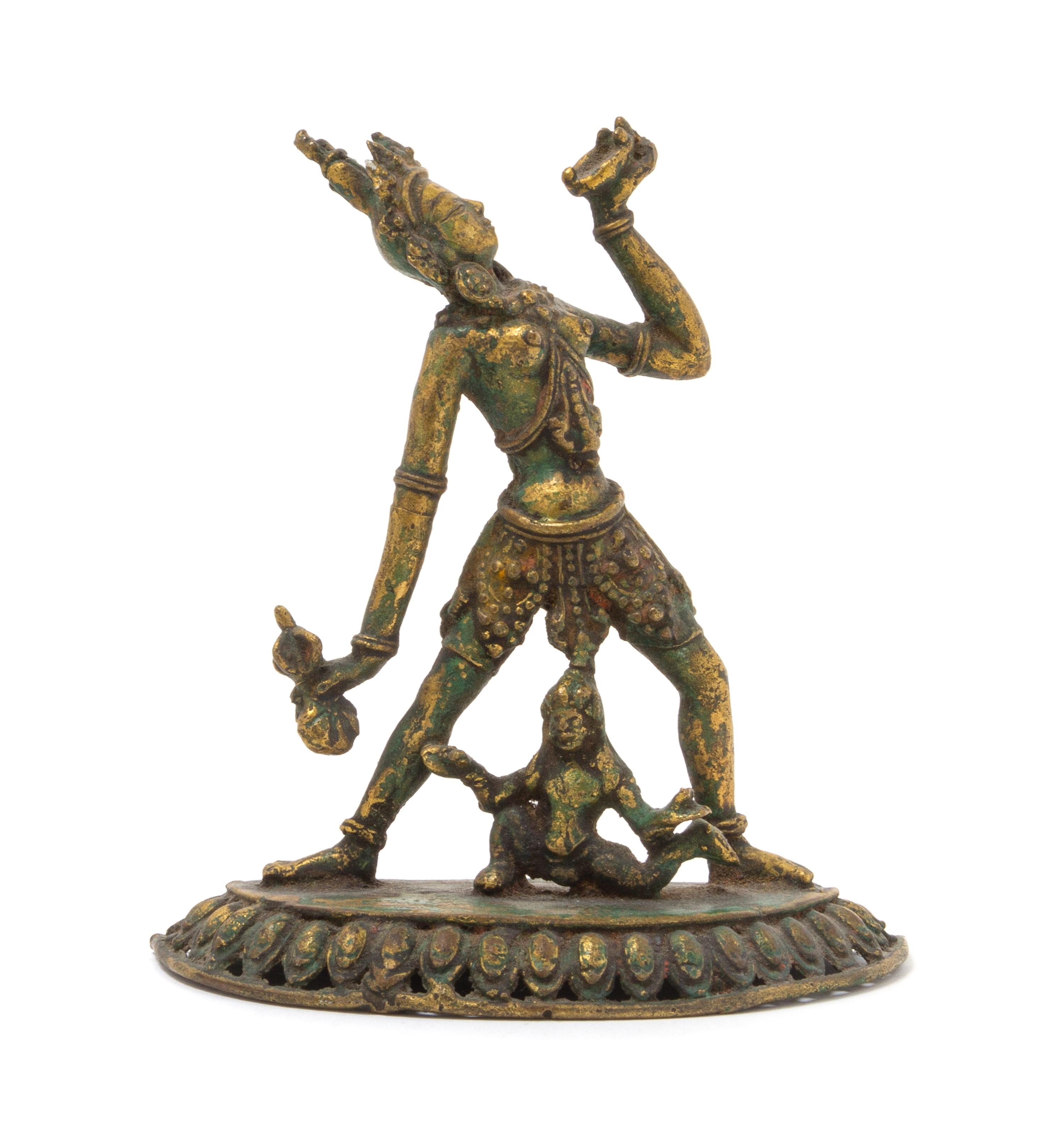A Gilt Bronze Figure of a Bodhisattva Height 5 inches.