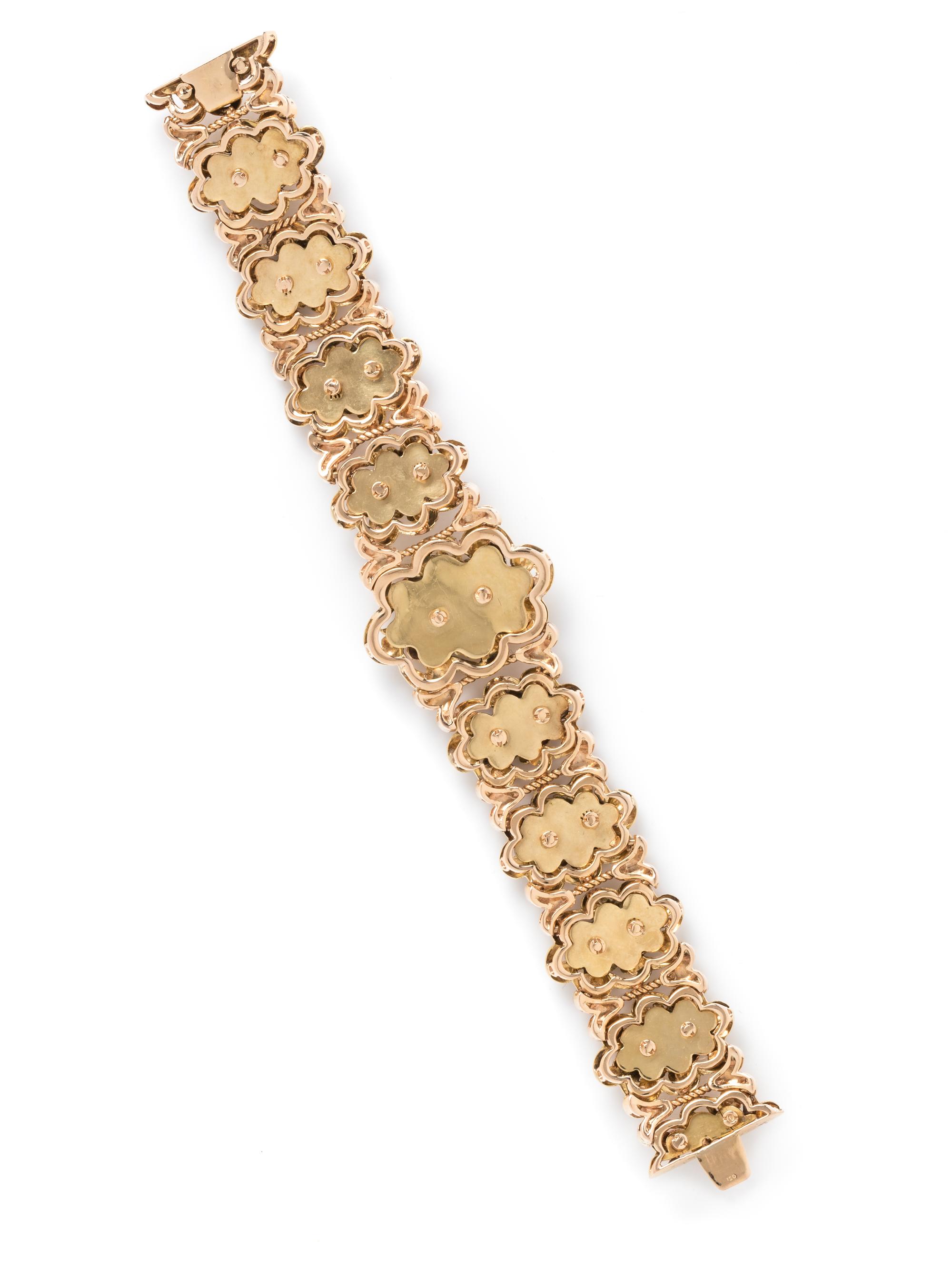 BICOLOR GOLD AND ENAMEL BRACELET