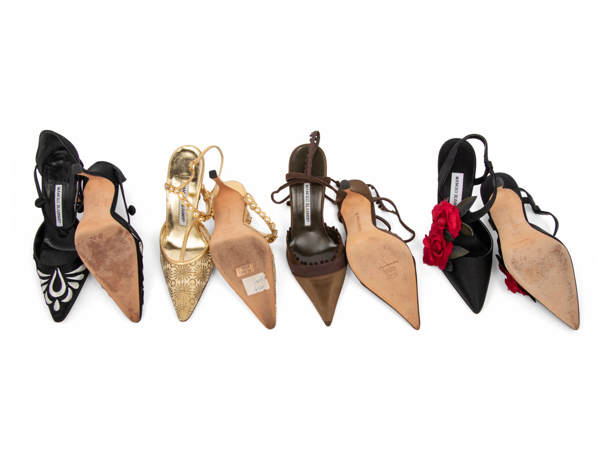 Four Pairs of Manolo Blahnik Shoes