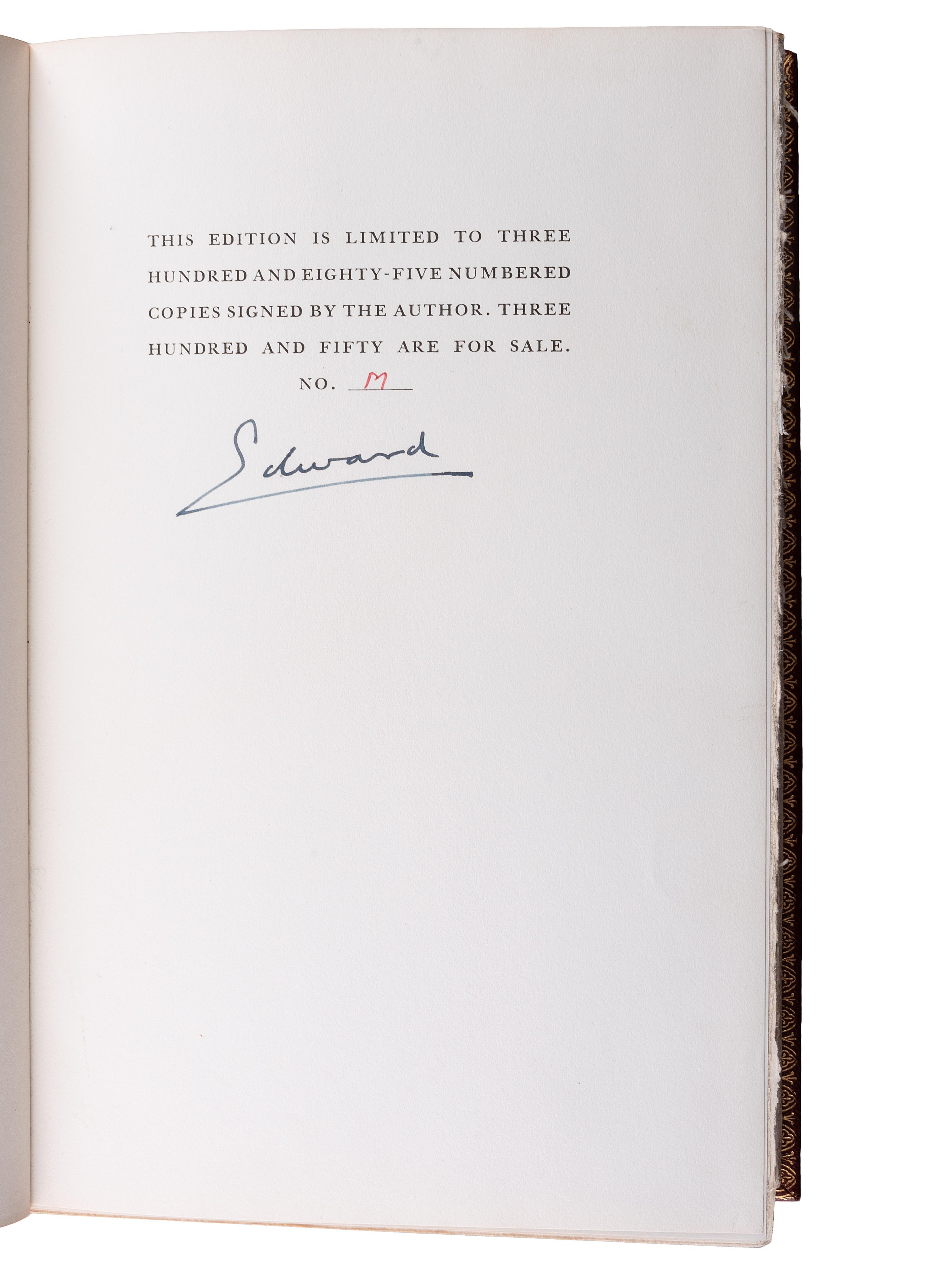[ROYALTY]. WINDSOR, Edward, Duke of (1894-1972, "Edward VIII, King of England"). A King's Story: The Memoirs of the Duke of Windsor. New York: G.P. Putnam's Sons, 1951. LIMITED EDITION SIGNED BY EDWARD.