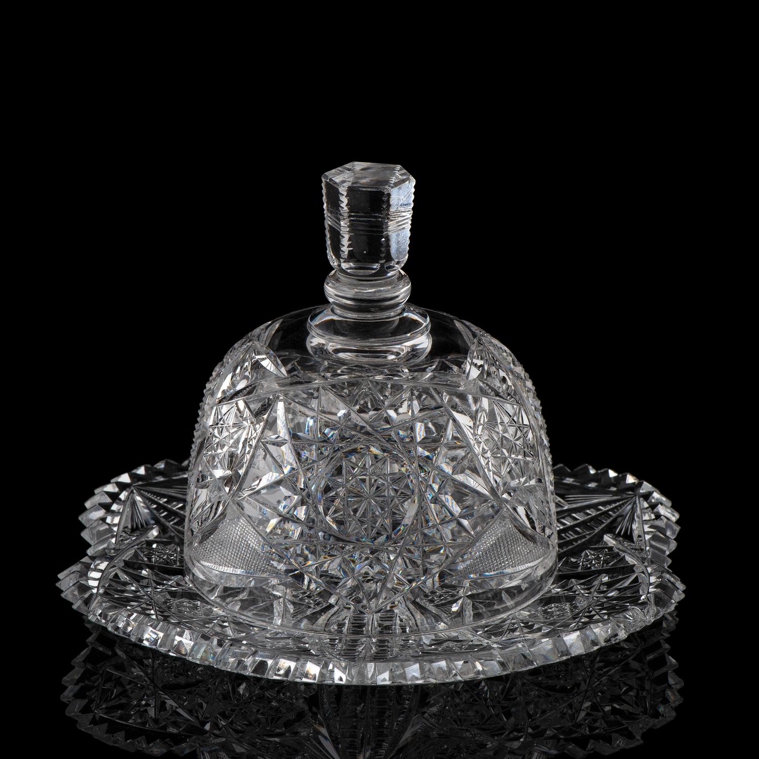 A Brilliant Period Cut Glass Cheese Dome