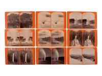 [EARLY PHOTOGRAPHY -- STEREOVIEWS]. A group of 115+ stereoviews documenting the American landscape, incl. views of Yellowstone by Haynes, views of Niagara Falls, and other outdoor scenes.