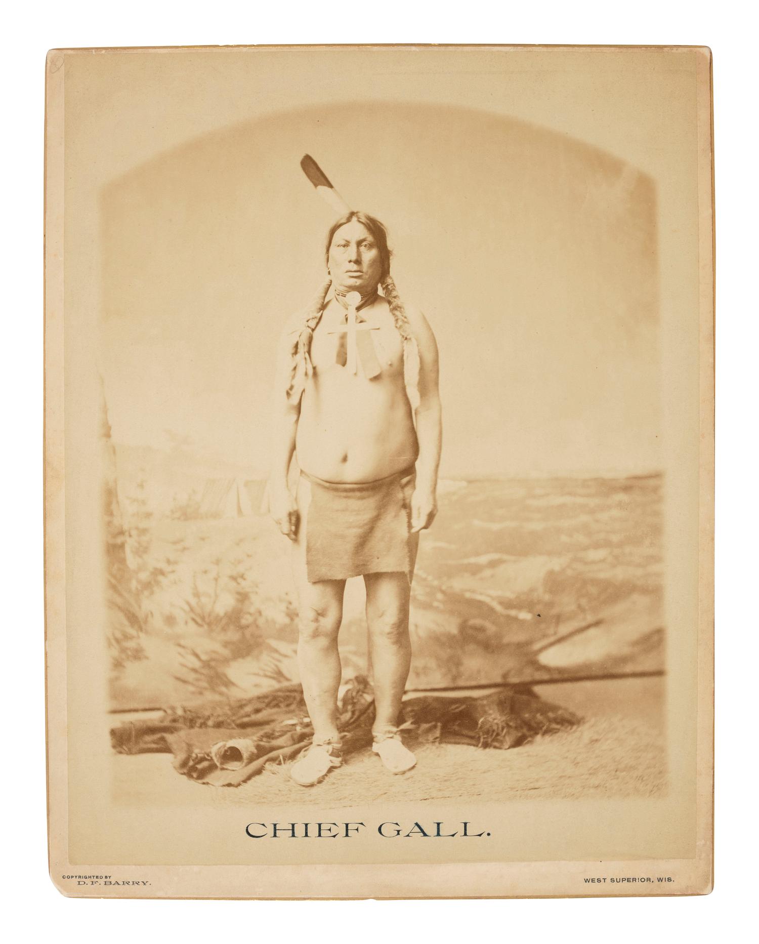 Native Americans BARRY, David F. (1854-1934), photographer. Chief Gall . West Superior, WI: n.d.