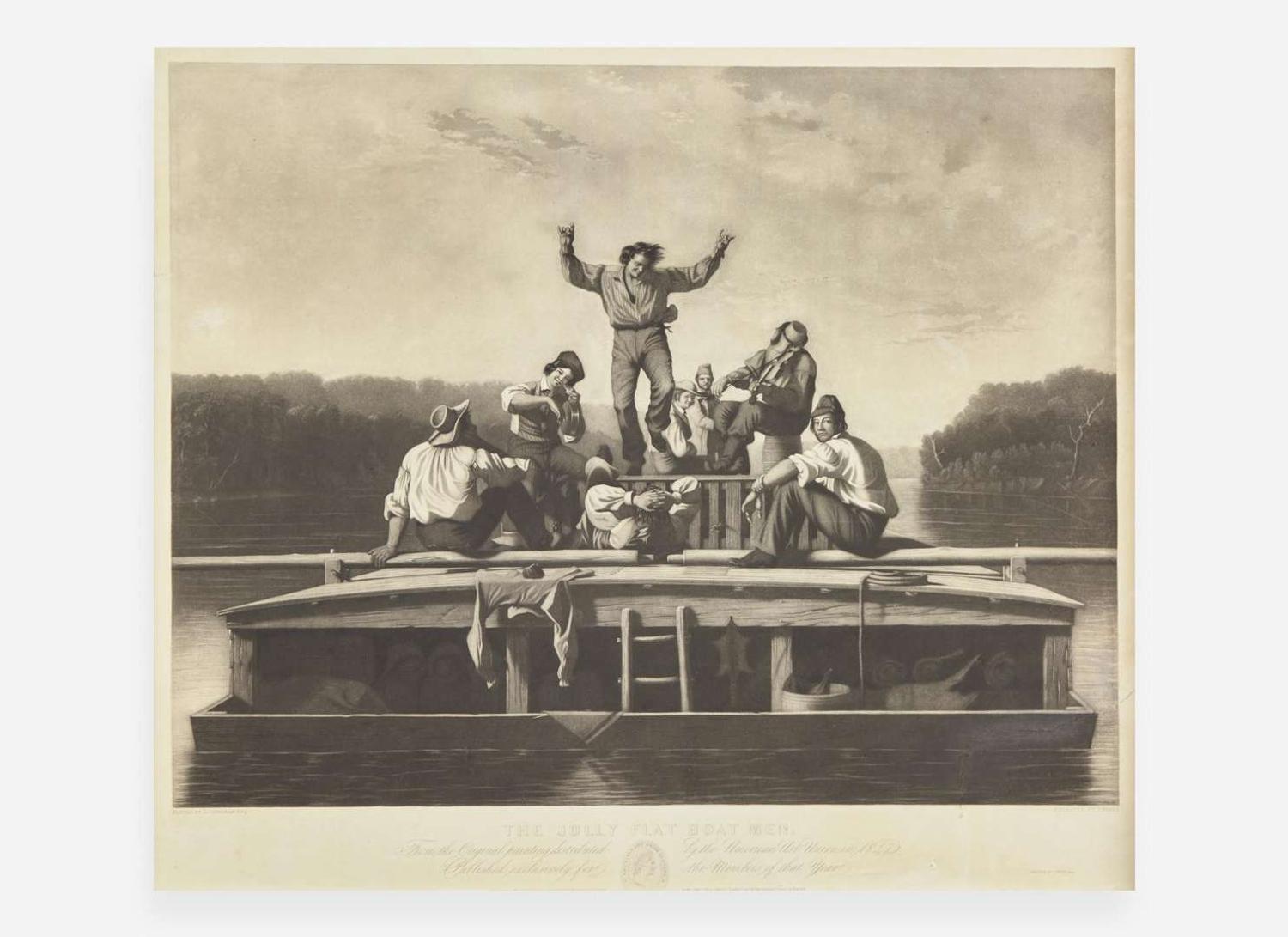 After George Caleb Bingham (1811-1879), engraved by Thomas Doney (active 1844-1849), printed by Powell & Co., The Jolly Flat Boat Men, printed 1847