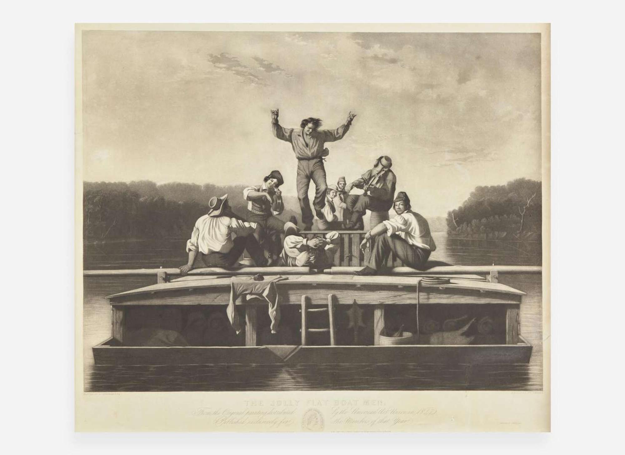 After George Caleb Bingham (1811-1879), engraved by Thomas Doney (active 1844-1849), printed by Powell & Co., The Jolly Flat Boat Men, printed 1847