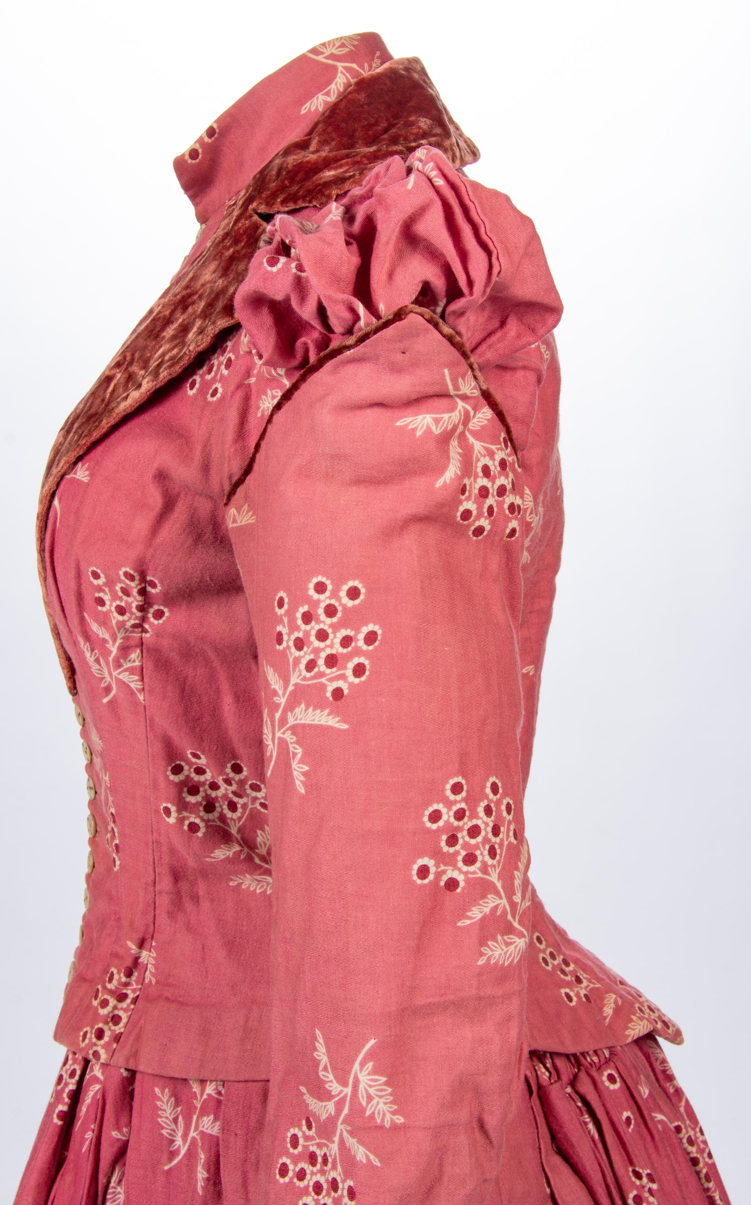 Two Cotton Day Dresses, 1870-80s