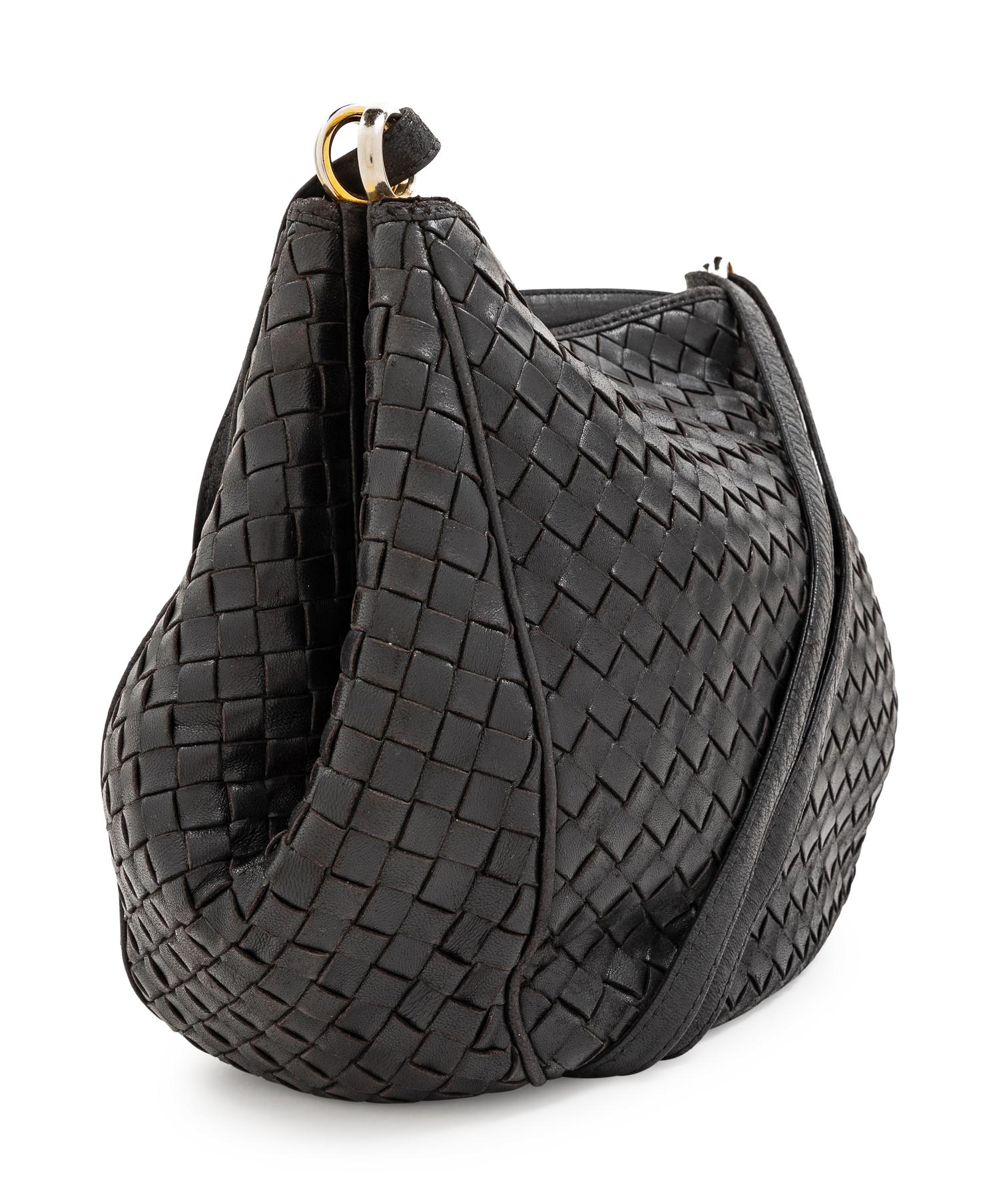 A Bottega Veneta Black Intrecciato Bag