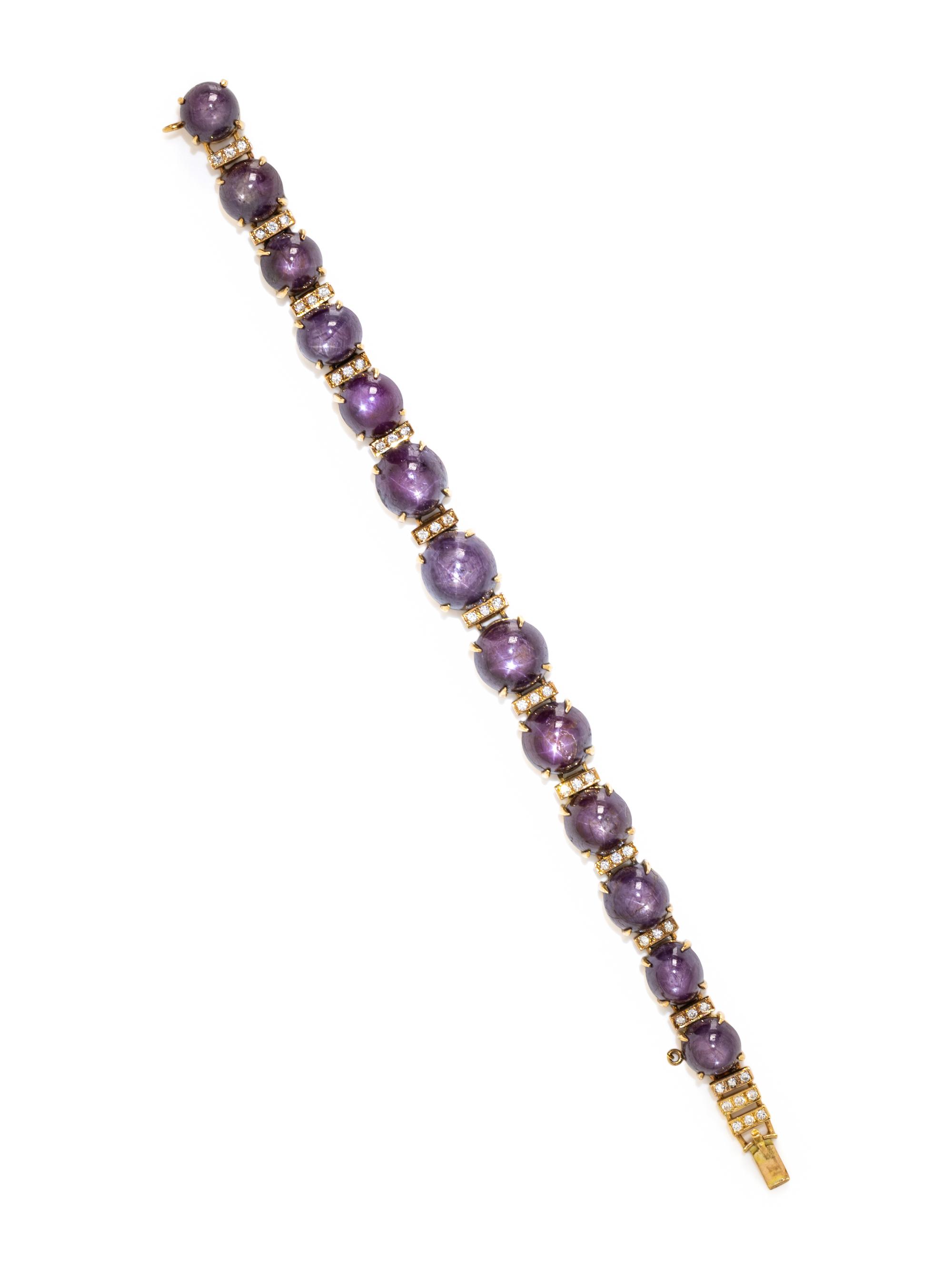 STAR RUBY AND DIAMOND BRACELET