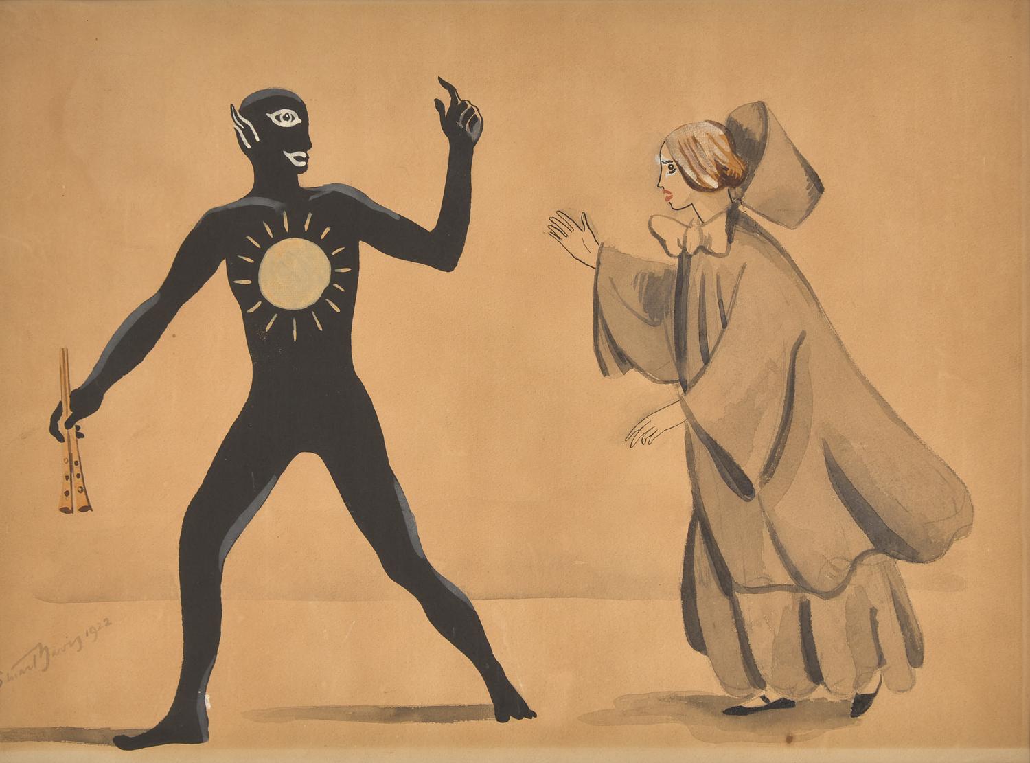 Girl and Faun ( from The Puritans) , 1922
