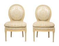 A Pair of Louis XVI Style Painted Side Chairs — Late 19th/Early 20th Century
