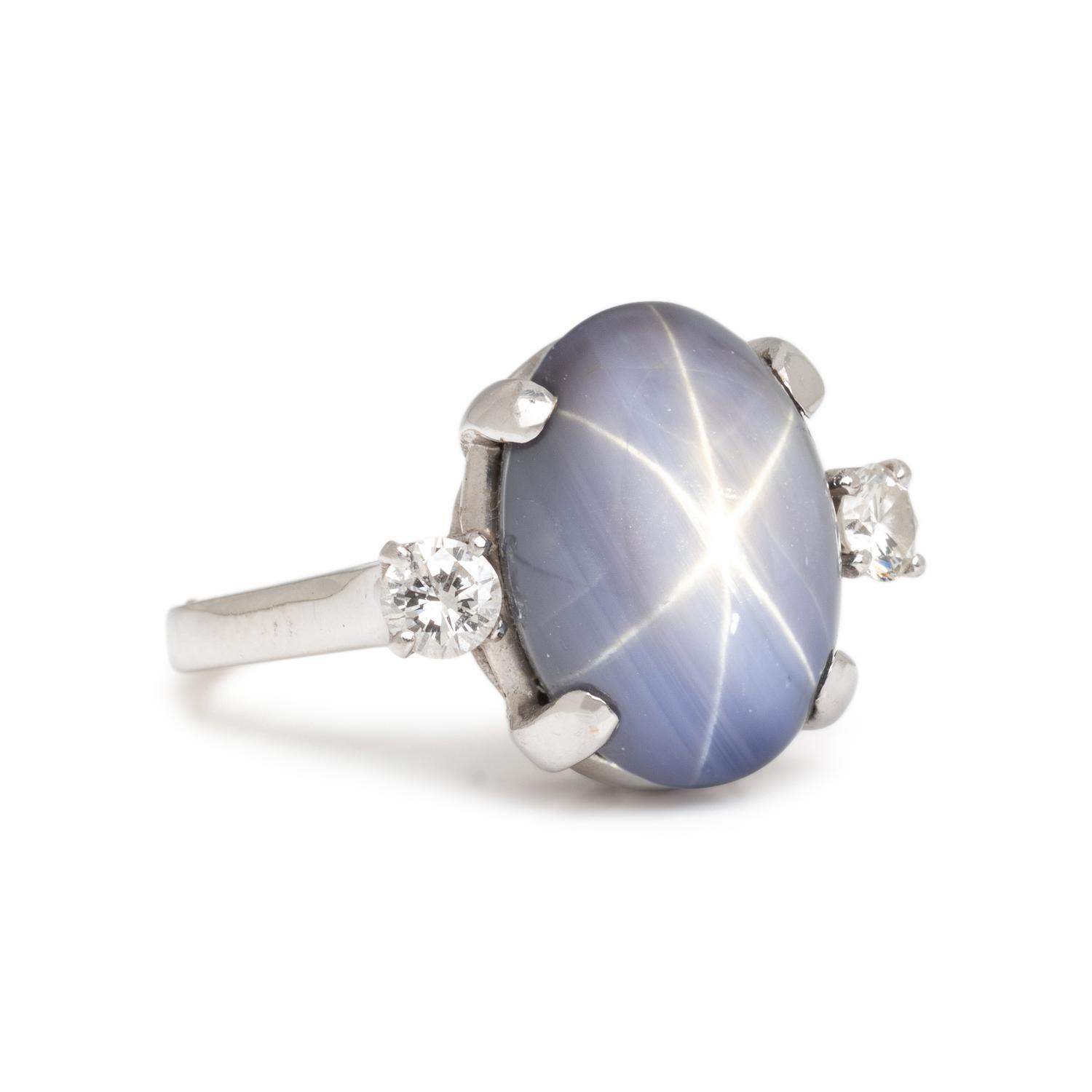 STAR SAPPHIRE AND DIAMOND RING