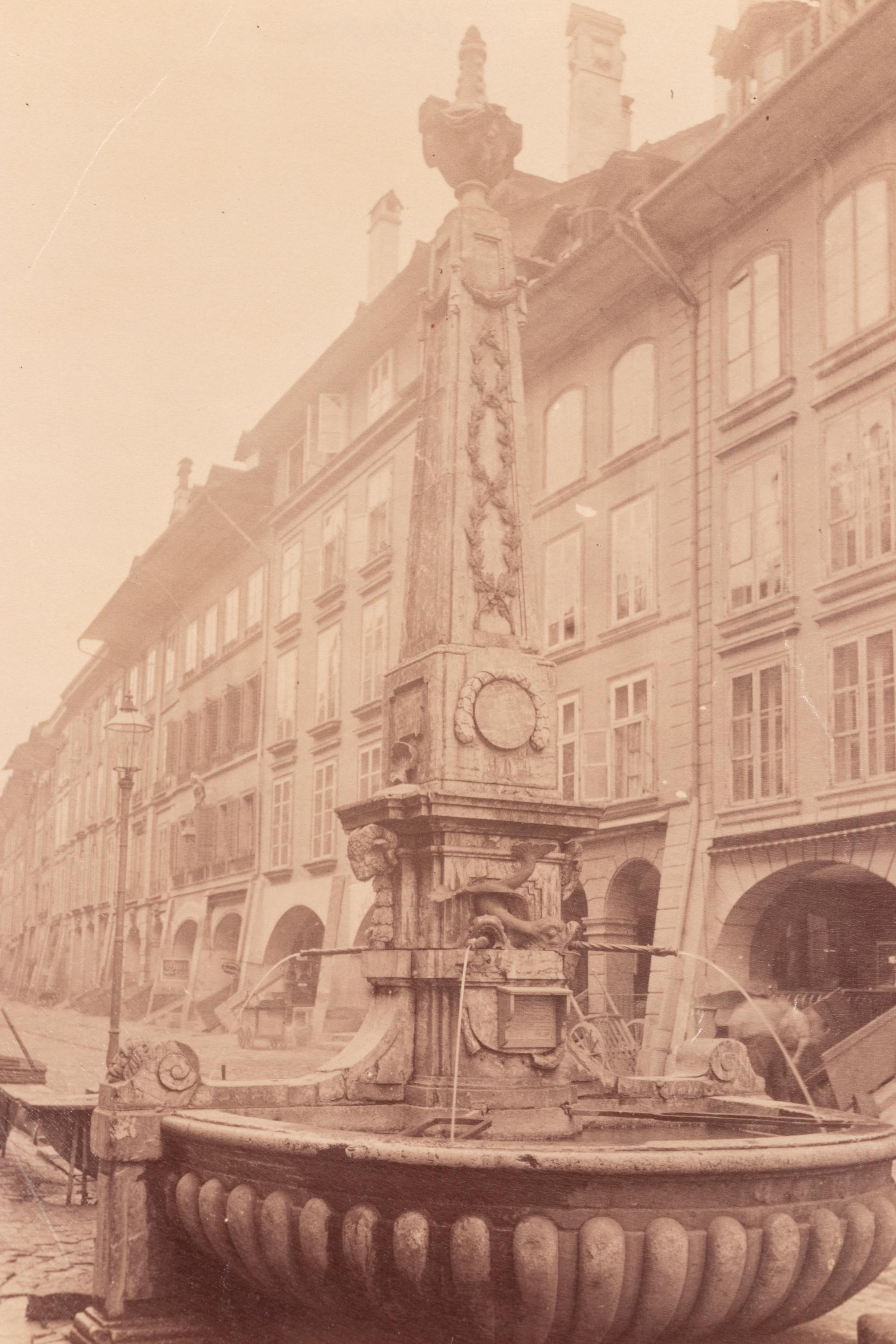 A group of three photographs depicting Swiss scenes ( [Lausanne, Suisse]; Fontaine a Berne (Suisse); Fontaine de Lausanne (Suisse) )