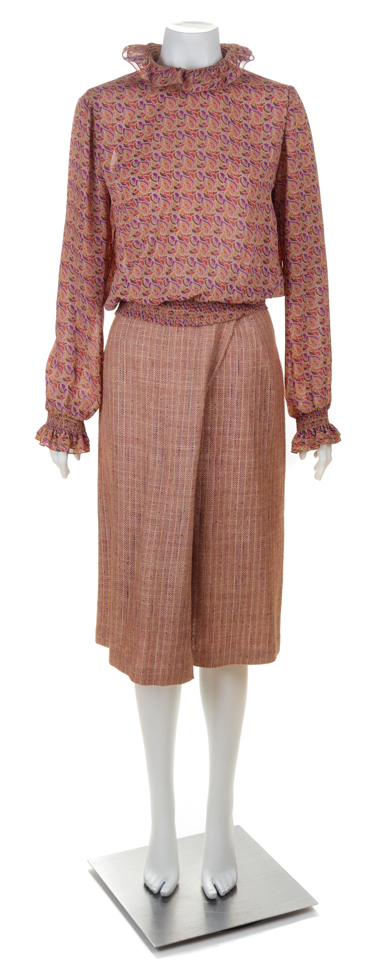 A Koos Dusty Rose Wool Three Piece Skirt Ensemble, No size.