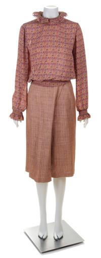 A Koos Dusty Rose Wool Three Piece Skirt Ensemble, No size.