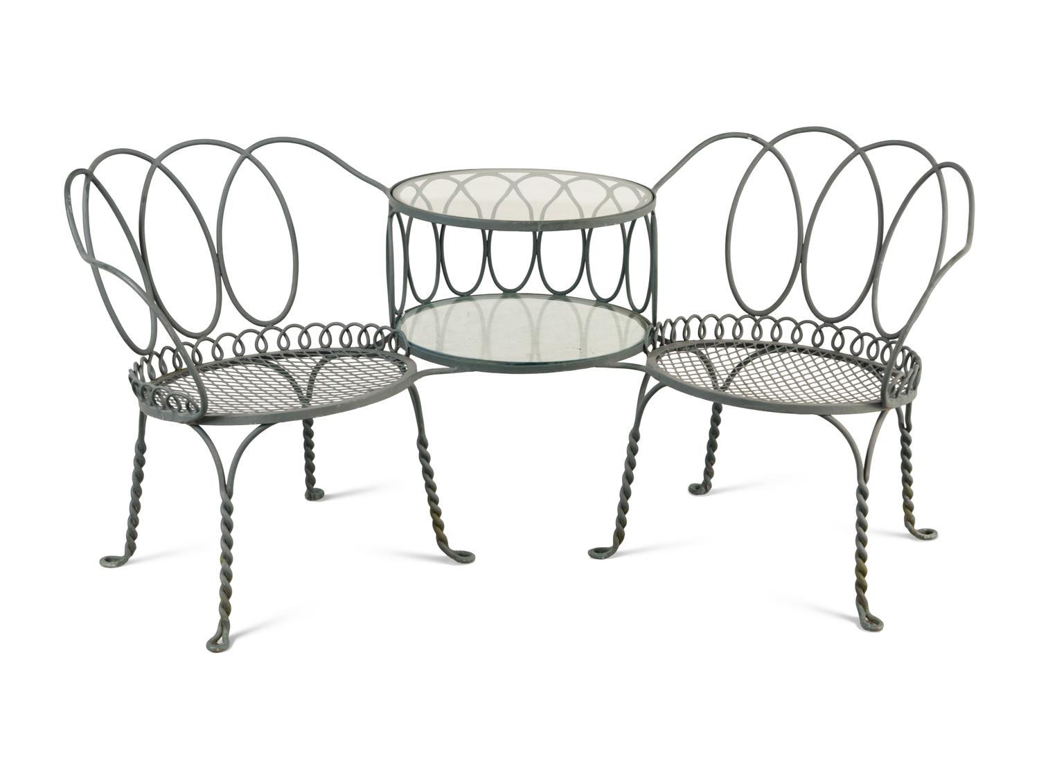 A Painted Metal Garden Tête-a-Tête