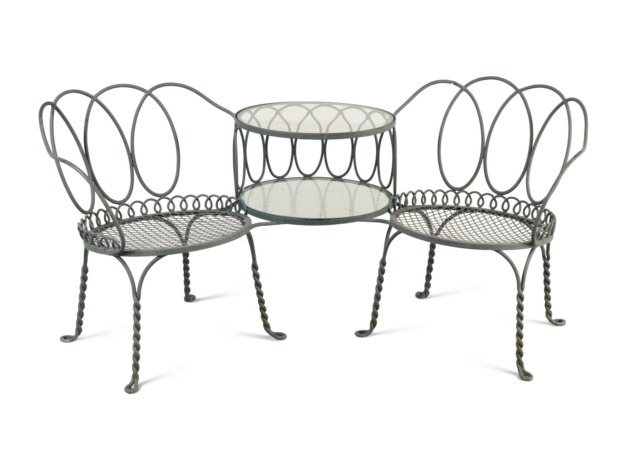 A Painted Metal Garden Tête-a-Tête