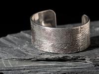 Textured Silver Cuff Bracelet