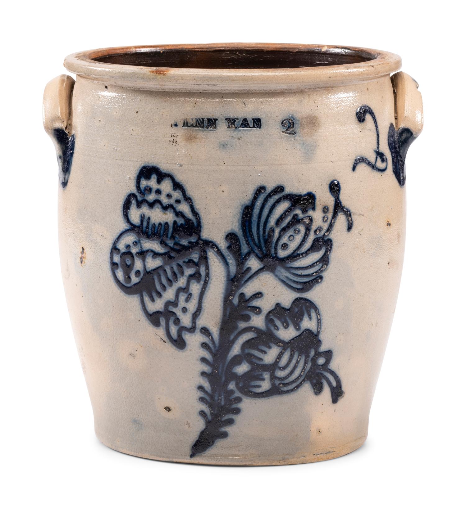 A Two-Gallon Cobalt-Decorated Stoneware Crock