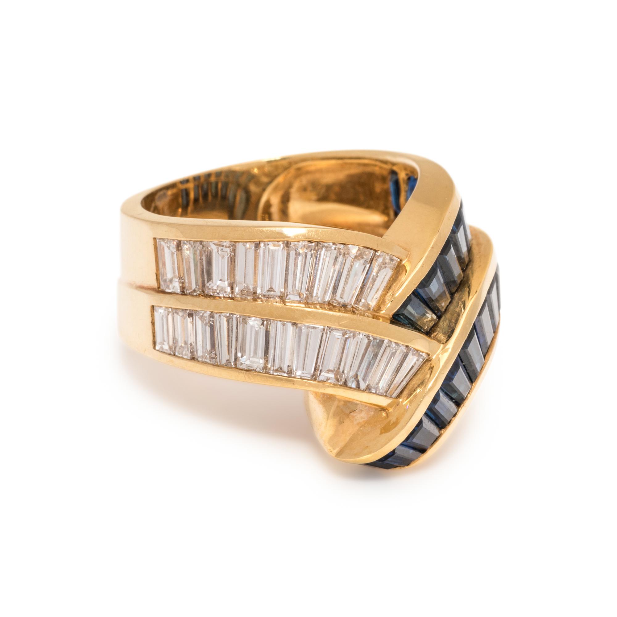 CHARLES KRYPELL, SAPPHIRE AND DIAMOND RING