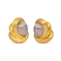 HENRY DUNAY, BICOLOR GOLD EARCLIPS