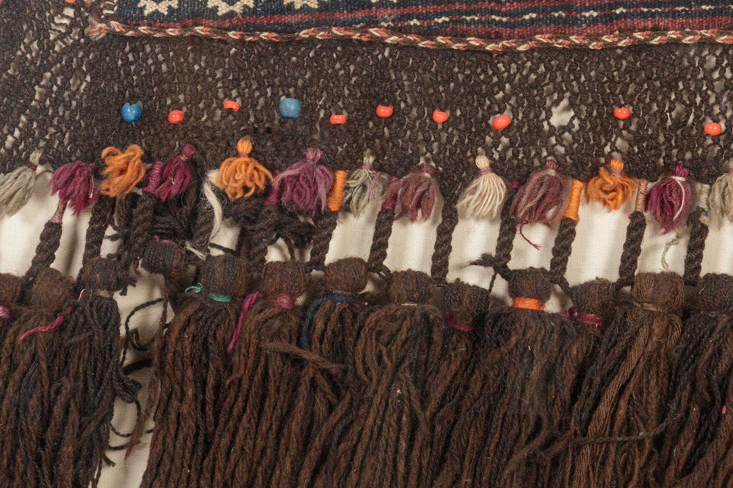 A Caucasian or Northwest Persian Wool Saddle Bag in an Acrylic Frame