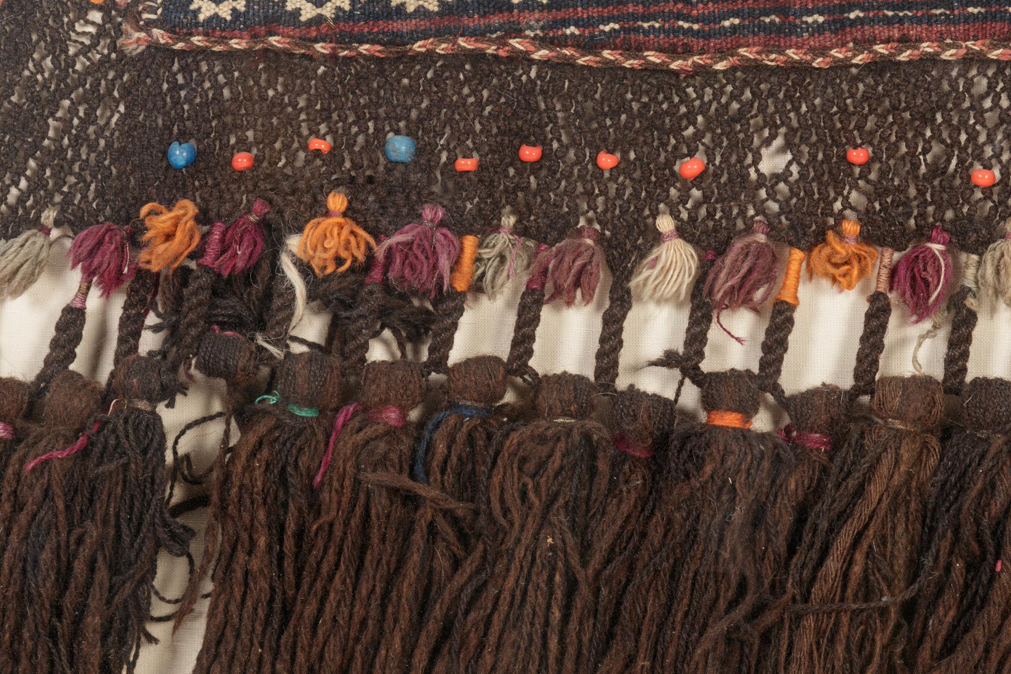 A Caucasian or Northwest Persian Wool Saddle Bag in an Acrylic Frame