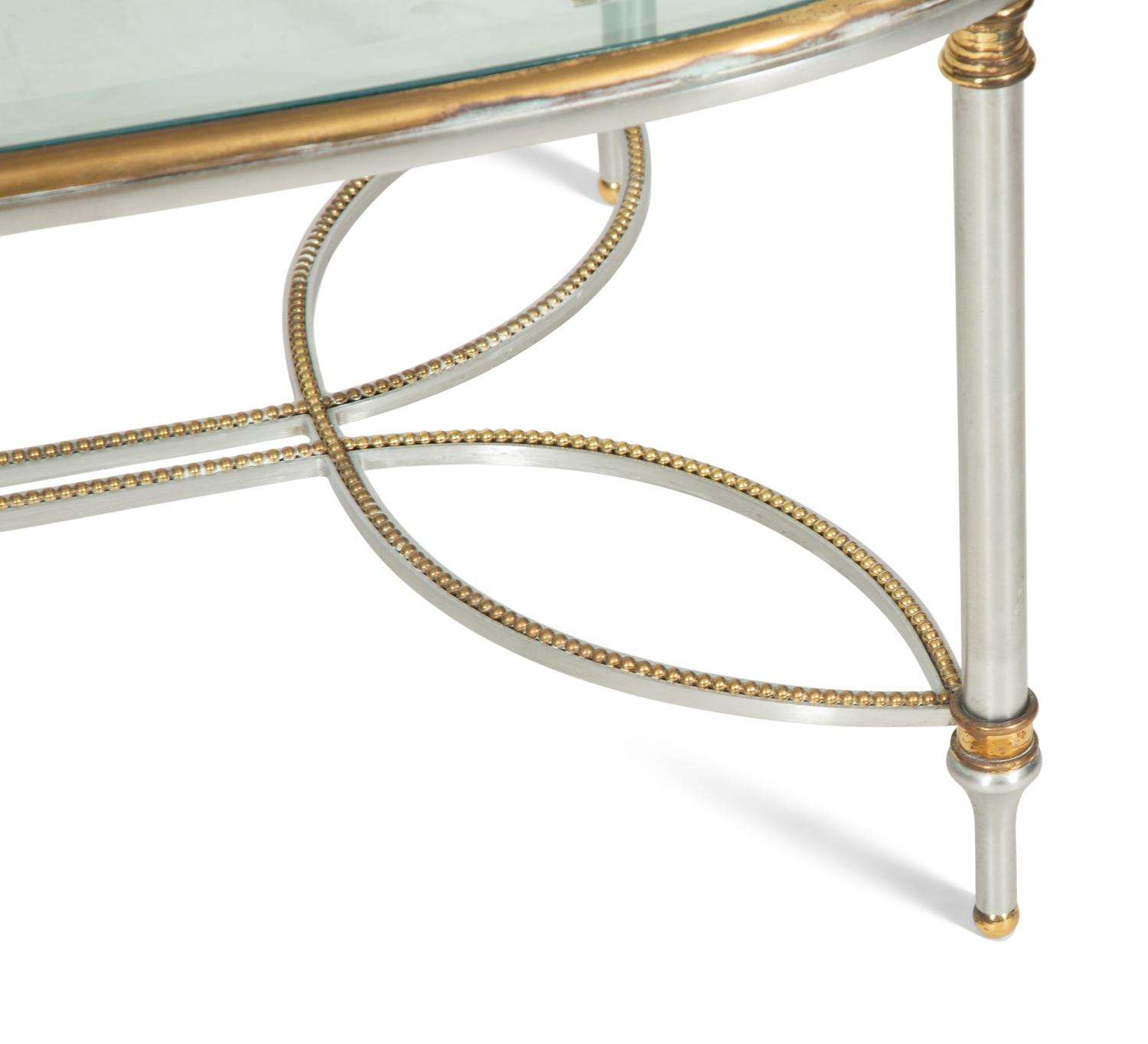 A Steel and Brass Low Table in the Style of Maison Jansen