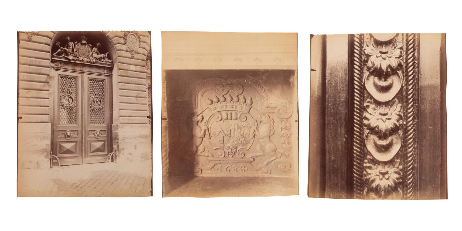 A group of three photographs ( La Monnaie, quai Conti, 1900; Hôtel Lepelletier Saint Fargeau, rue de Sévigné , 1905; La Monnaie, quai Conti, 1905-1906)