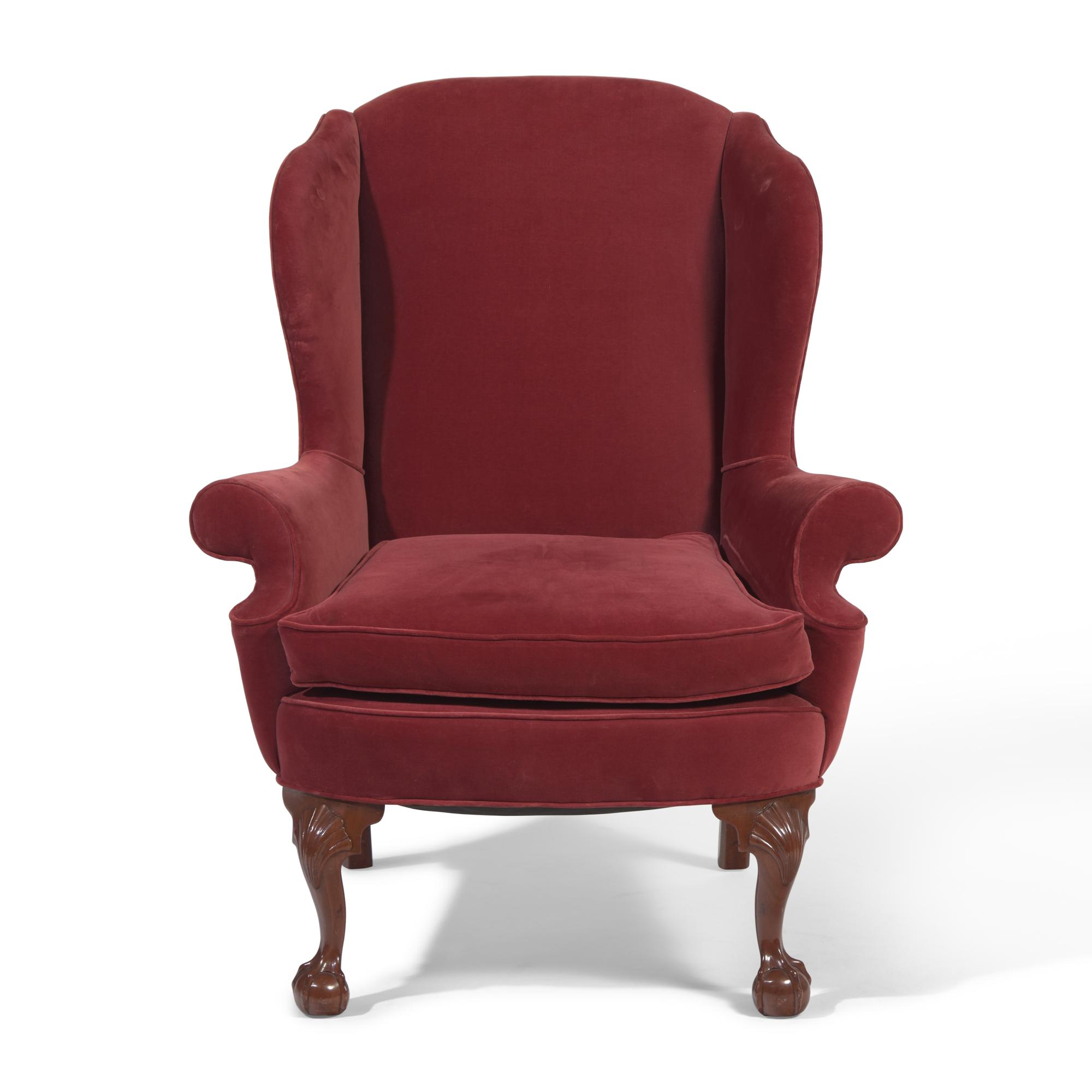 A Chippendale Carved Mahogany Easy Chair
