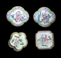 Nine Chinese Canton Enamel on Copper Wares