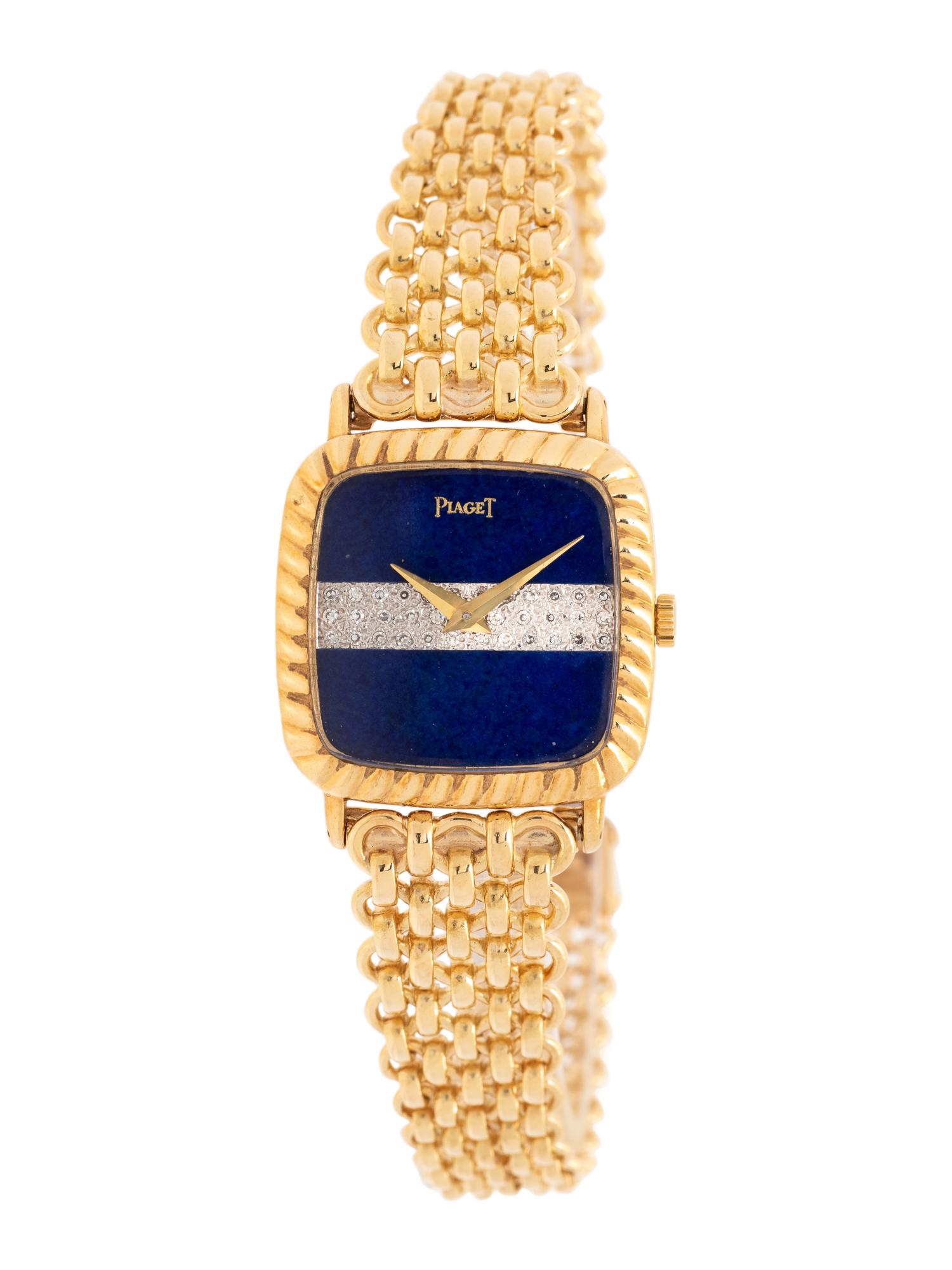 PIAGET, REF. 9907 18K YELLOW GOLD, LAPIS LAZULI AND DIAMOND WATCH