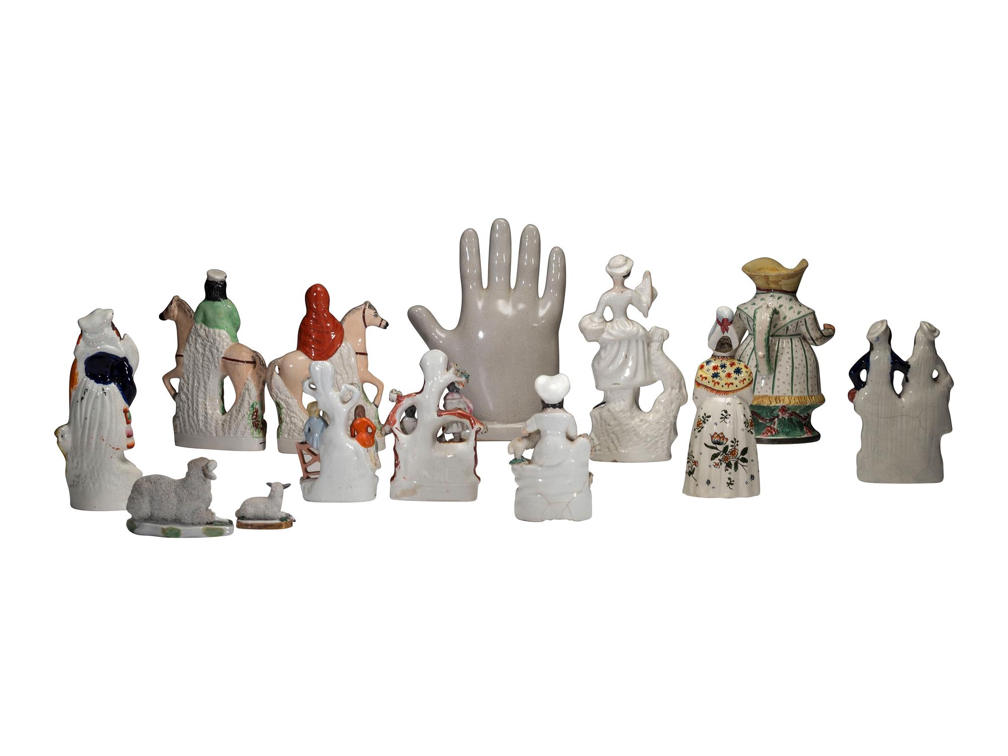 Ten Staffordshire Glazed Figures