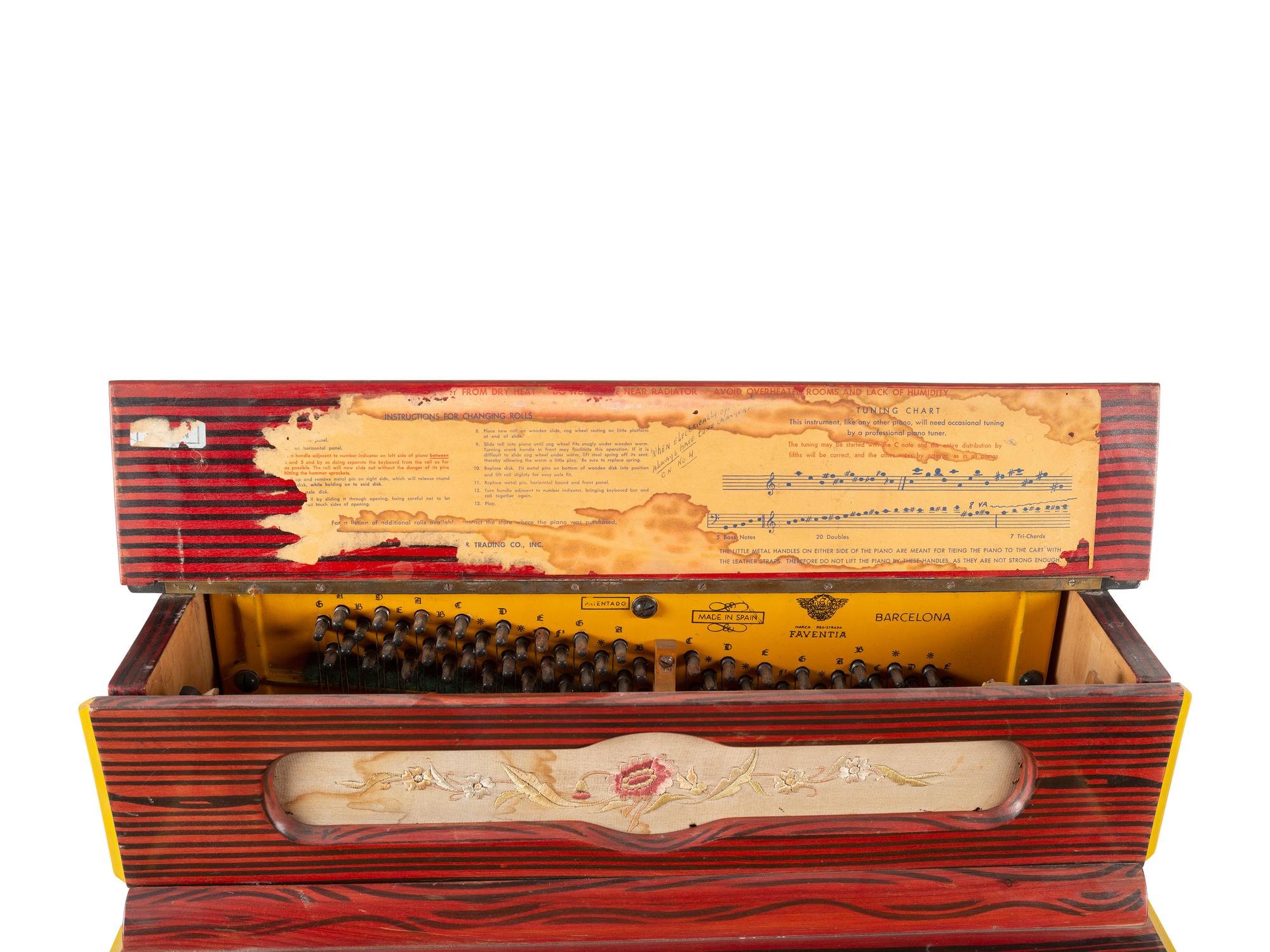 A Vicente Llinares Diminutive Grain-Painted Barrel Organ