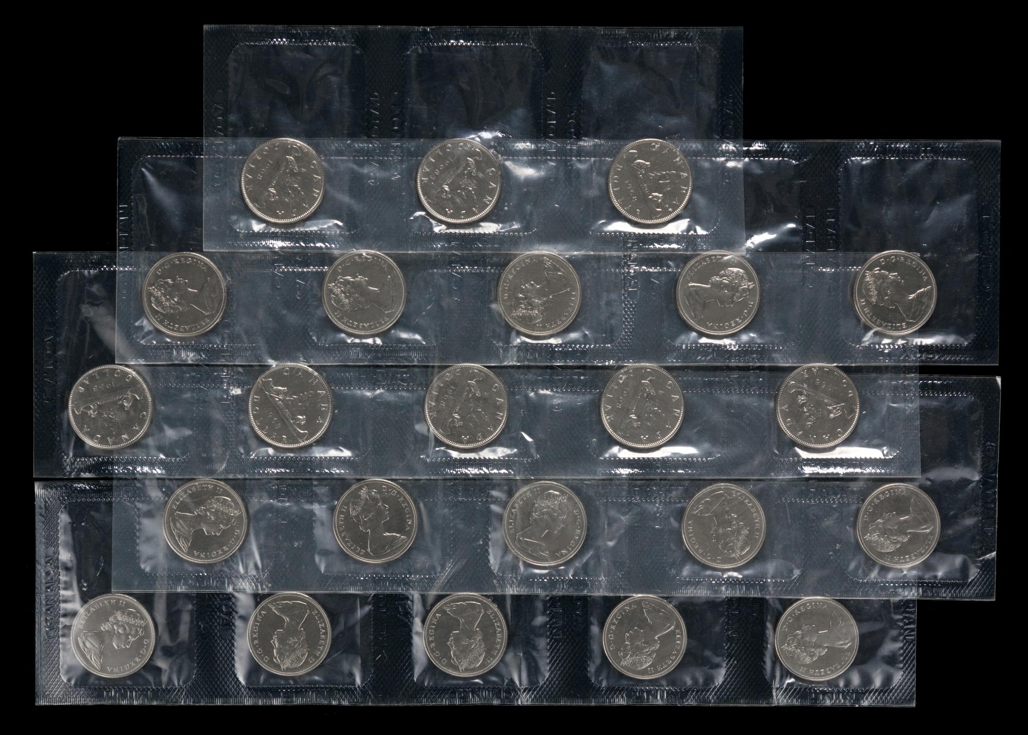 A Group of Twenty-Three Royal Canadian Mint 1968 Uncirculated 1-Dollar Coins