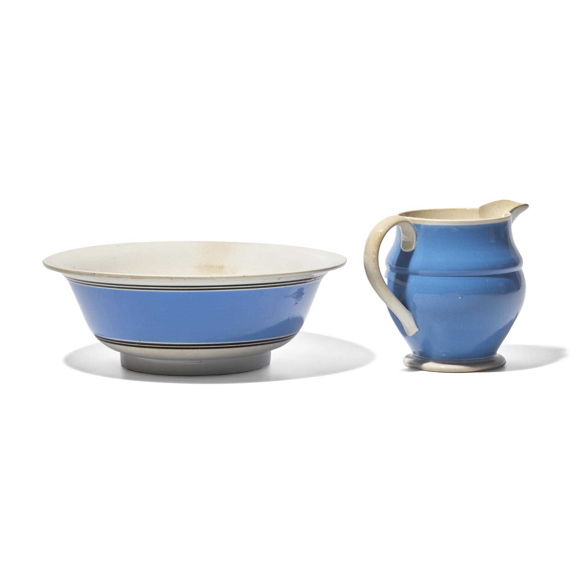 A Mochaware Pitcher and Basin