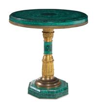 An Empire Style Gilt Bronze Mounted Malachite Veneered Table