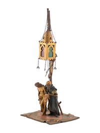 An Austrian Cold Painted Bronze Figural Lamp