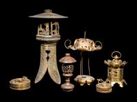 Six Japanese Metal Lanterns