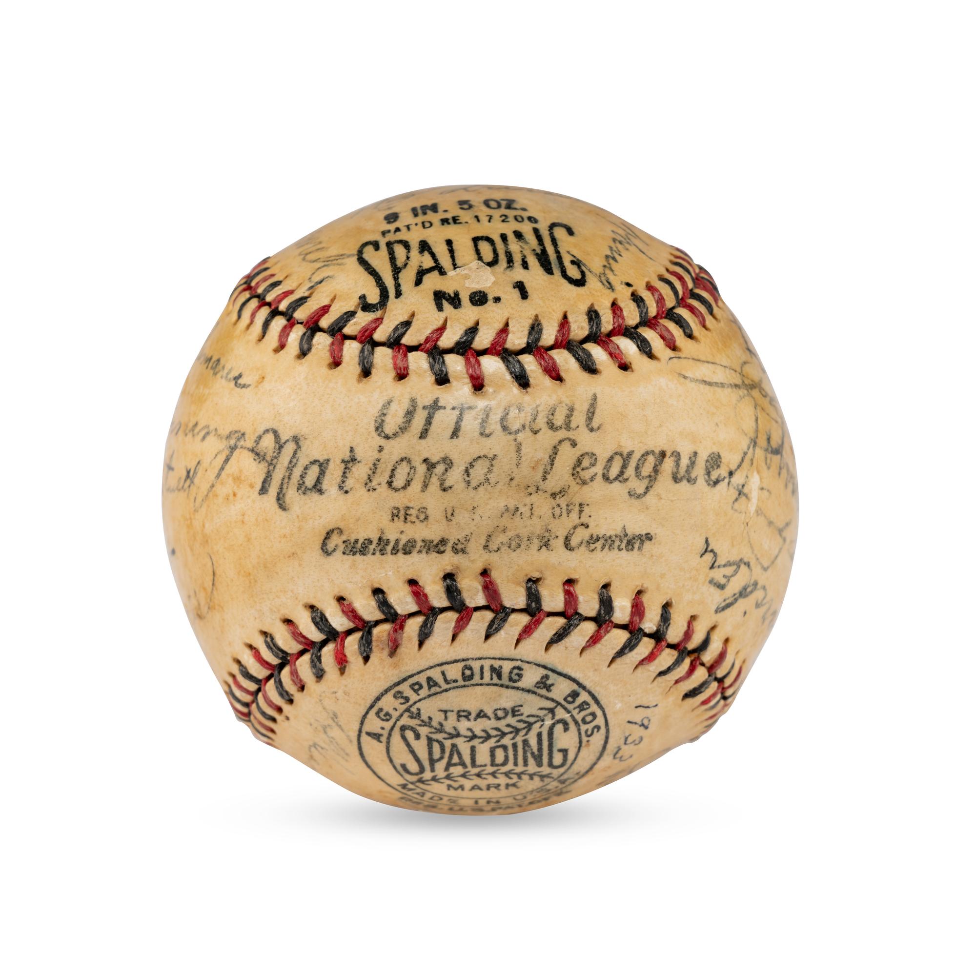 A 1933 Chicago Cubs Team Signed Autograph Baseball (JSA Letter of Authenticity),