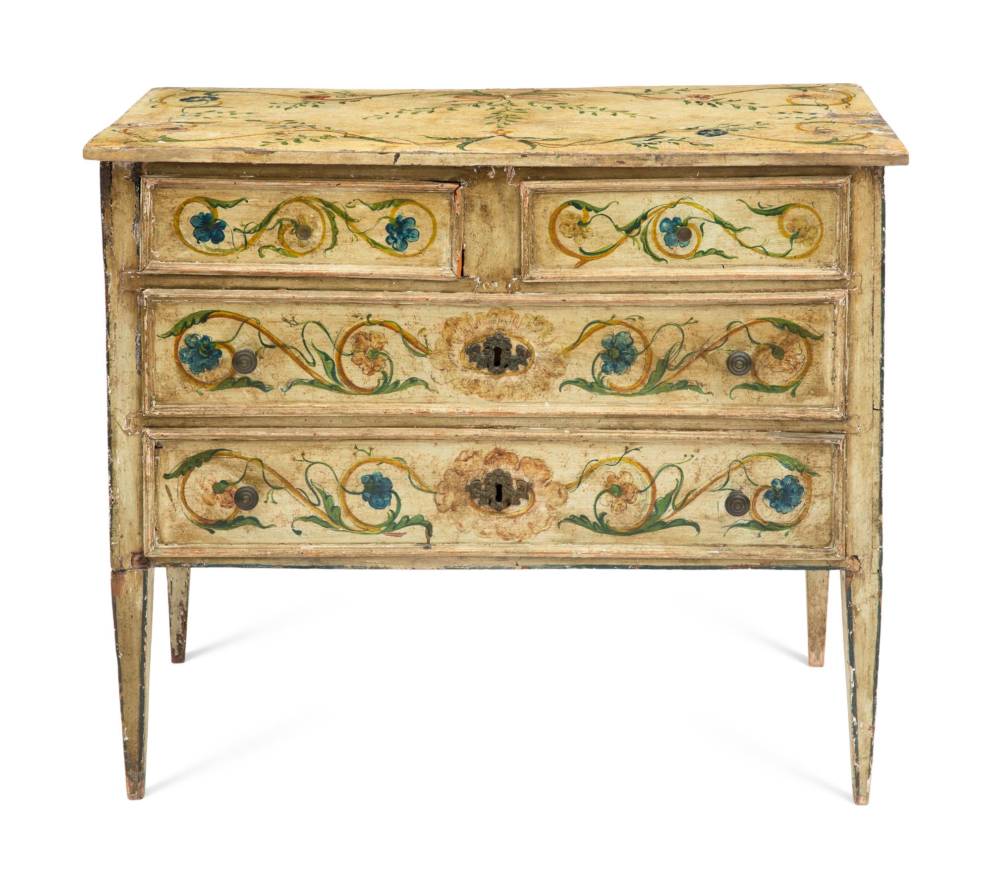 An Italian Neoclassical Painted Commode