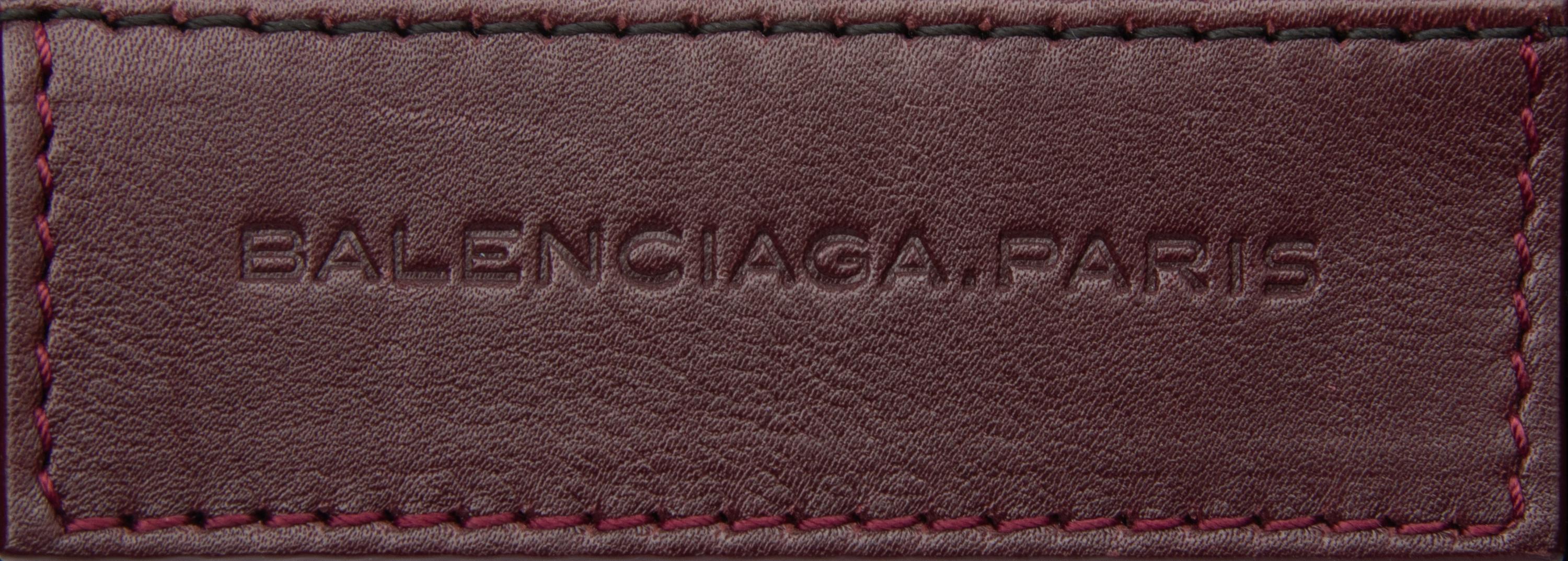BALENCIAGA, BURGUNDY SUEDE CITY BAG