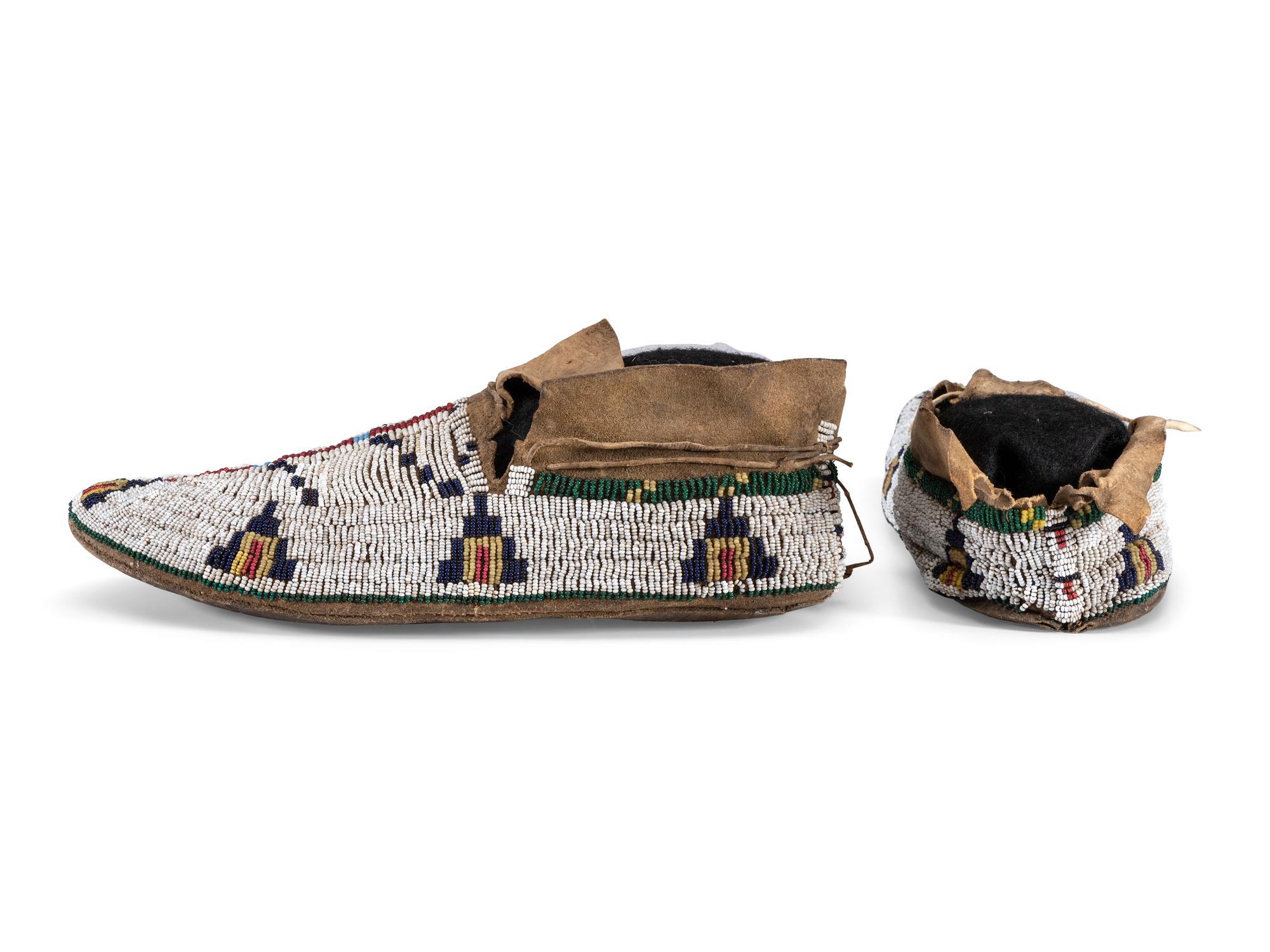 Cheyenne Beaded Hide Moccasins