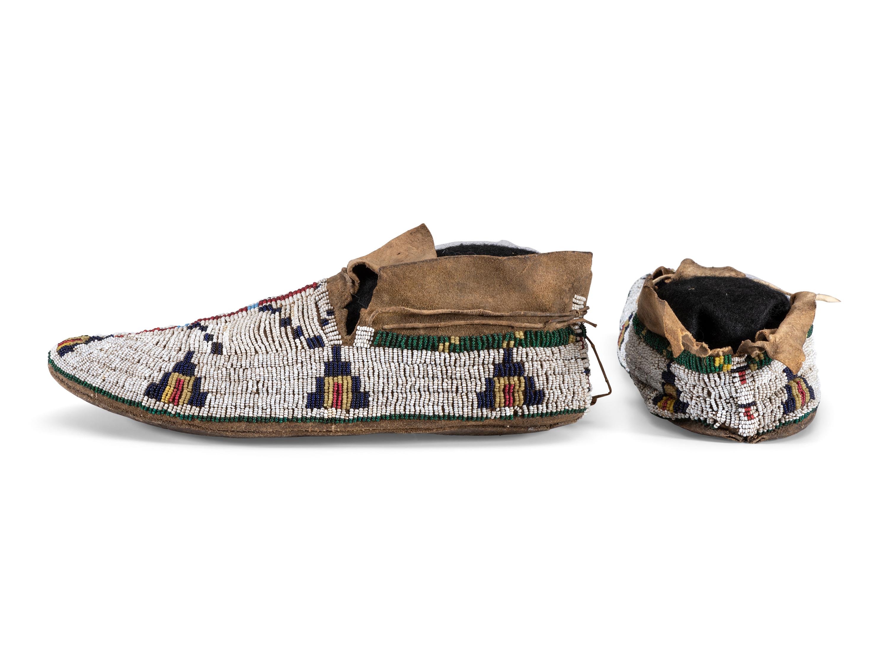 Cheyenne Beaded Hide Moccasins