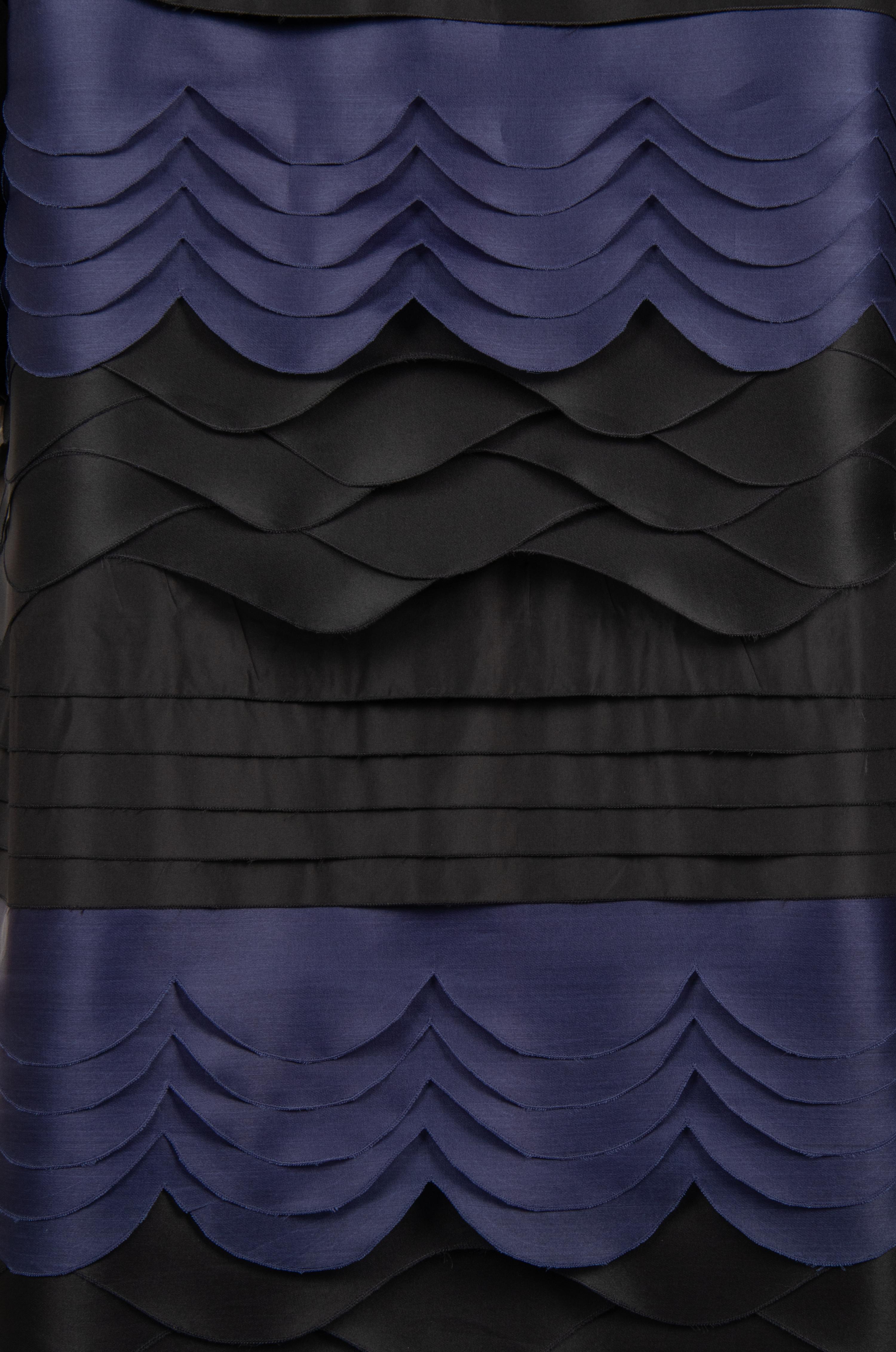Christian Dior Haute Couture Two-Piece Ensemble: Cap Sleeve Shift Dress and Scalloped Banded Taffeta Coat, Spring/Summer 2012