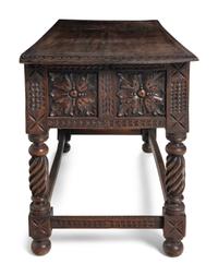 A Jacobean Style Carved Walnut Console Table
