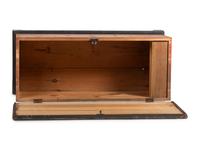 A Chippendale Red and Polychrome Paint-Decorated Poplar and Pine Blanket Chest
